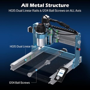 เครื่องเราเตอร์ซีเอ็นซีอัลตร้าสำหรับโลหะ, เครื่องแกะสลักซีเอ็นซีโลหะทั้งหมดพร้อมแกนหมุนกำลังสูง 710 วัตต์, ความแม่นยำสูง, รางเลื่อนคู่ - Product Image 2
