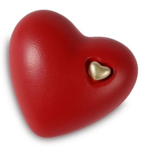 Urna Conmemorativa para Cenizas con Diseño de Gato Dorado y Mini Corazón, Color Granate, para Cenizas Funerarias, Metal, Latón/Aluminio - Product Image 6