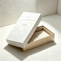 Boîte cadeau carrée rigide de luxe gaufrée, logo MH personnalisé, marquage à chaud, écologique, réutilisable, fermeture magnétique, étanche, robuste