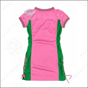 Women's Pink Green V-Neck Short Sleeve Lace Up Sport Shirt Polyester Moisture Wicking Spring Summer Casual Wear - Product Image 2