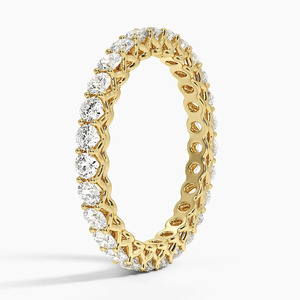 Anillo de Diamantes de Corte Redondo con Garras Compartidas de Eternidad Completa - Product Image 2