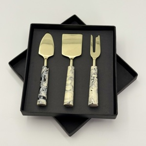 Wholesale Resin Handle Stainless Steel <b>Cheese</b> Butter Spreader <b>Cheese</b> Slicer Classic Stainless Steel Luxuries White Resin Handle - Product Image 1
