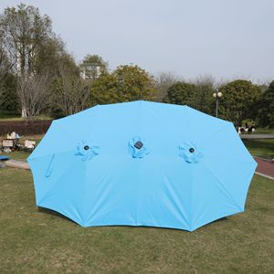 Grande Ombrellone Rettangolare Bifacciale 15x9ft con Luce e Base Blu per Mercati Esterni Doppi - Product Image 6