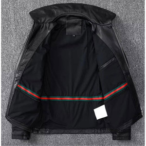 Men's Fashion Leather <b>Punk</b> Gothic Motorcycle Outdoor Coat Short <b>Jacket</b> Slim-Fit Chest Pockets Winter Wear - Product Image 5