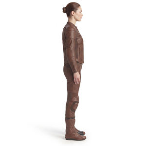 Traje de Motociclismo de Cuero Marrón para Mujer, Manga Larga, Equipo de Protección para Conducir - Product Image 4