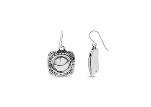 Boucles d'oreilles pendantes carrées en filigrane - Product Image 1
