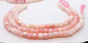 ลูกปัดโอปอลสีชมพูธรรมชาติทรงลูกบาศก์เจียระไนขนาด 8 ถึง 9 มม. ลูกปัดอัญมณีโอปอลทรงกล่องขนาด 8 นิ้ว ลูกปัดโอปอลทรงลูกบาศก์ 3 มิติ สำหรับทำเครื่องประดับ - Product Image 4