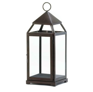 Hot Arrival Luxury Matte <b>Black</b> Wrought Iron Candle <b>Lantern</b> Indoor Outdoor Wedding Festival Decorative Light Candle - Product Image 3