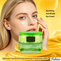 Crème Contour des Yeux Raffermissante et Réparatrice au Thé Vert, Extrait de Tremella PGA, Hydratante, Atténue les Ridules, Effet Lifting, Rafraîchissante, Anti-rides