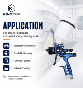 Pistola de Pulverización de Aire HVLP Neoalex 6800 con Boquilla de 1.3 mm, Pulverizador de Pintura de Alimentación por Gravedad de Aleación de Aluminio para Repintado Automotriz y Muebles - Product Image 2