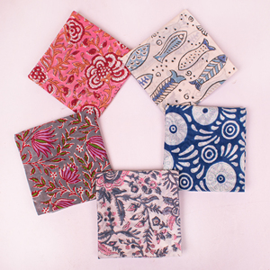 Unique Summer Collection Craftjaipur Eco-Friendly Cotton Hand Block Printed Floral Pattern Breathable Airflow <b>Tie</b> <b>Back</b> Bandana - Product Image 2