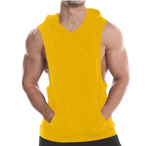 Débardeur Homme en Coton Doux Mélangé, Sans Manches, à Capuche, pour Sport et Fitness, OEM ODM Marque Privée, Vente en Gros, Qualité Export - Product Image 5