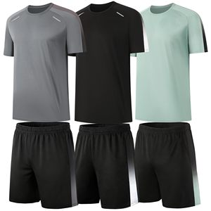 Summer Set For Men's <b>Shirt</b> and Shorts 100% Polyester Set Zipper Pockets Quick Dry Gym Athletic Clothes Workout Running Outfit - Product Image 5