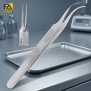 Pinces chirurgicales en acier inoxydable à pointe fine et courbée, instrument médical manuel de classe I certifié CE - Product Image 2