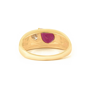 คอลเลคชั่นเครื่องประดับผู้หญิงมาแรง แหวนทองคำขาว 14K ประดับทับทิมและเพชรแท้ 100% งานแฮนด์เมด Toi et Moi รูปทรงโดม ผลิตจากโรงงาน เครื่องประดับขายส่ง - Product Image 6
