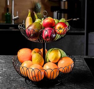 Panier de rangement compact en fil métallique avec poignées, organiseur de cuisine pour fruits et légumes - Product Image 2