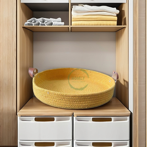 Handmade Natural Cotton Storage Basket Customised Design <b>for</b> Wardrobe Pot Use Different Sizes Colors Gift Clothing Organizer - Product Image 2