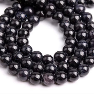 Cuentas sueltas de piedras preciosas de Goldstone azul cielo nocturno para hacer joyas, pulseras, collares, manualidades DIY. - Product Image 1