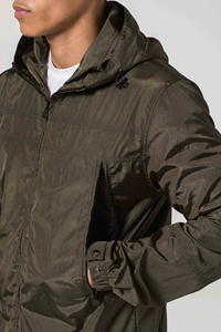 OEM Custom Men's Streetwear Nylon Windbreaker <b>hoodies</b> Casual Training Zip-up Elastic Cuff Front Embroidery Puff men's jackets - Product Image 4