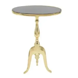 Table de salon avec plateau en marbre, vente directe, table basse avec support plaqué or à prix abordable, table basse décorative - Product Image 1