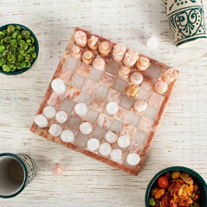 Jeu d'échecs en résine de luxe, fait main, écologique, bleu/ivoire, avec figurines, idéal pour les fêtes et les cadeaux, CRAFT - Product Image 6