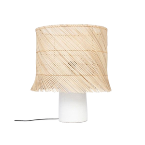 Rattan Table Lamp Handmade Mushroom Shape Nordic Floor Lamp Natural Finish Home Decoration - Product Image 1