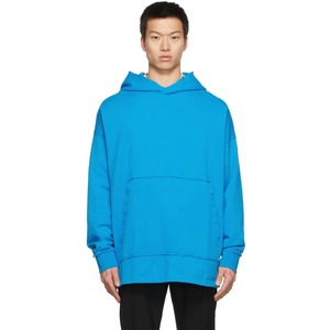 Sudadera con Capucha Azul Extra Grande para Hombre, Color Sólido, Algodón French Terry, Manga Larga, con Bolsillo, Transpirable, para Otoño - Product Image 4