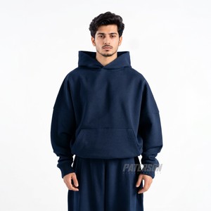 Vente en gros de sweats à capuche surdimensionnés en molleton brossé 400 GSM, coupe épaules tombantes, vêtements streetwear pour les détaillants - Product Image 1