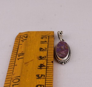 Pendentif en turquoise cuivrée naturelle, bijoux en argent sterling 925, pendentif en pierre précieuse Mohave violette, bijoux de style vintage - Product Image 1