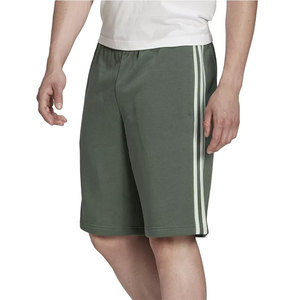 Shorts de sport décontractés pour hommes, en molleton de coton, avec bandes latérales, taille élastique, longueur genou, pour l'été - Product Image 1