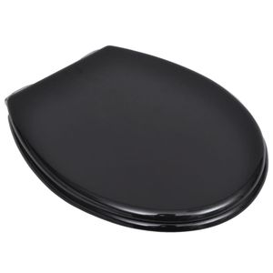 Sedile del water in MDF nero con coperchio morbido chiuso Design semplice WC - Product Image 3