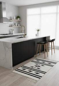 Tapis blanc réversible en coton peluche tissé à la main avec motif floral moderne, lavable en machine, pour la maison, les pique-niques et les voyages - Product Image 2