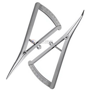 Juego de 2 Calibradores Rectos y Curvos para Mapeo Óseo, Instrumentos de Medición de Acero Inoxidable de 4.5 Pulgadas con Escala de 0–40 mm - Product Image 1