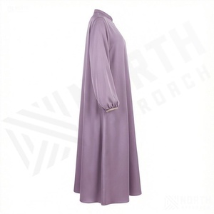 Abaya élégante pour femmes, longueur totale, design sobre, confectionnée en tissu léger, pour la prière ou le style quotidien, tenue de luxe. - Product Image 3