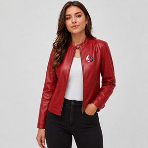 Veste en cuir pour femme au style intemporel, toucher doux et détails haut de gamme, parfaite pour les garde-robes modernes et pour la confiance au quotidien. - Product Image 1