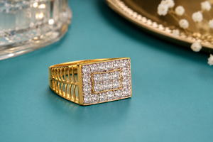 แหวนเพชรทรงกลมชุบทองสำหรับผู้หญิงสุดหรู มีจำหน่ายในทองคำแท้ 10K, 14K หรือ 18K และเงิน 925 - Product Image 2