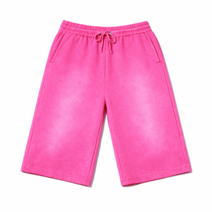 Pantalones Cortos de Algodón Terry para Hombre, Estampado a Cuadros, Lavado Ácido, Estilo Casual, Ecológicos, Transpirables, Holgados, de Cintura Media, Lavado Vintage, Tallas Grandes - Product Image 3