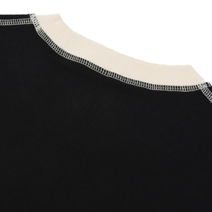 เสื้อยืดฮิปฮอปแบบตัดเย็บพร้อมตะเข็บตัดกัน ตะเข็บเย็บแบบคอนทราสต์ ไหล่ตก สตรีทแวร์ ปรับแต่งการพิมพ์ได้ - Product Image 3