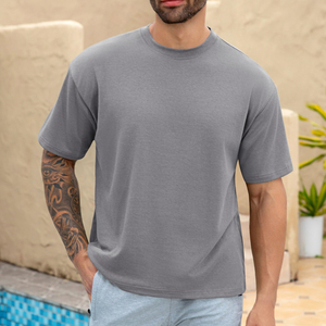 T-shirt surdimensionné personnalisé, coupe ample, mélange de coton, décontracté, streetwear d'été, épaules tombantes, manches courtes, t-shirts confortables - Product Image 4