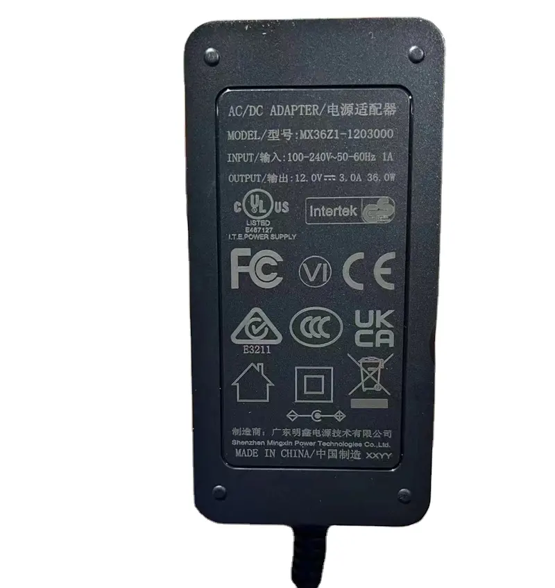 Altın tedarikçisi mingxin güç 12v2a 24w 12V3A 36W mobil HDD ac/dc güç kaynağı