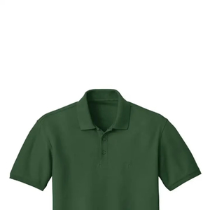 เสื้อโปโลสีเขียวเข้มสำหรับผู้ชาย ผ้าคอตตอนปิเก้ แขนสั้น สีเขียวป่า  แบบเรียบ  สำหรับชุดยูนิฟอร์มกอล์ฟ  รับสกรีนโลโก้ ขายส่ง - Product Image 3