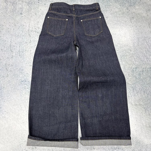 Jean sur mesure pour homme, taille haute, coupe large, style japonais, en denim brut selvedge, coupe bootcut, baggy et évasé - Product Image 5