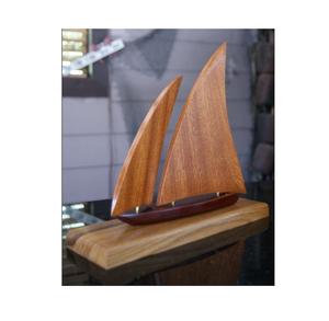Modelo de barco de madera de aspecto antiguo para mesa, velero decorativo náutico vintage para decoración costera clásica - Product Image 6
