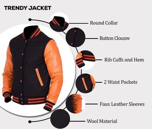Chaqueta Varsity Deportiva Clásica para Hombre con Parches Bordados Personalizados y Estilo Letterman Profesional - Product Image 4