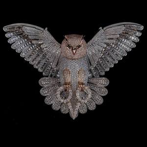 Nouveau style de bijoux de luxe hip-hop, collier chaîne cubaine personnalisé bicolore en argent S925 avec moissanite et pendentif aigle - Product Image 3