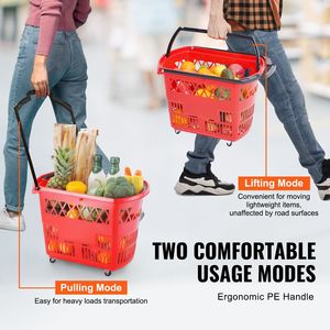 Set di 6 Grandi Cesti Portatutto da 39L con Ruote, Manico in Plastica, Alimentazione Personalizzabile - Product Image 4