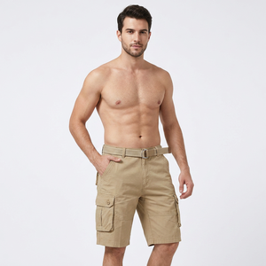 Shorts pour hommes, couleur unie, taille mi-haute, séchage rapide, polyester, décontractés, style Bermuda, avec poches, fermeture boutonnée - Product Image 5