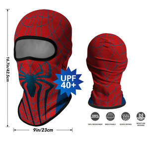 Cagoule Spider-Man intégrale rouge et bleue avec motif toile, personnalisable, unisexe, pour adulte, usage extérieur, respirante, imperméable, par sublimation - Product Image 3
