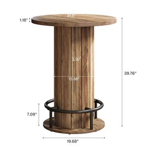 "Space-saving <b>Bar</b> <b>Table</b> <b>Round</b> or Coffee <b>Table</b> Versatile Design (<b>table</b> Only)" - Product Image 6
