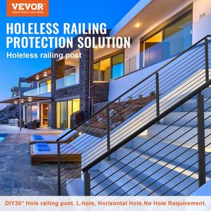 Poteau de garde-corps en acier de 42 po x 2 po x 2 po avec dispositifs d'assistance en acier inoxydable SUS304 pour trous de rampe d'escalier - Product Image 2